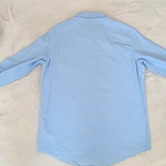 Michael Kors Linen Cotton Blue Button Down Shirt Mens Medium Tailored Fit Preppy - Picture 12 of 12